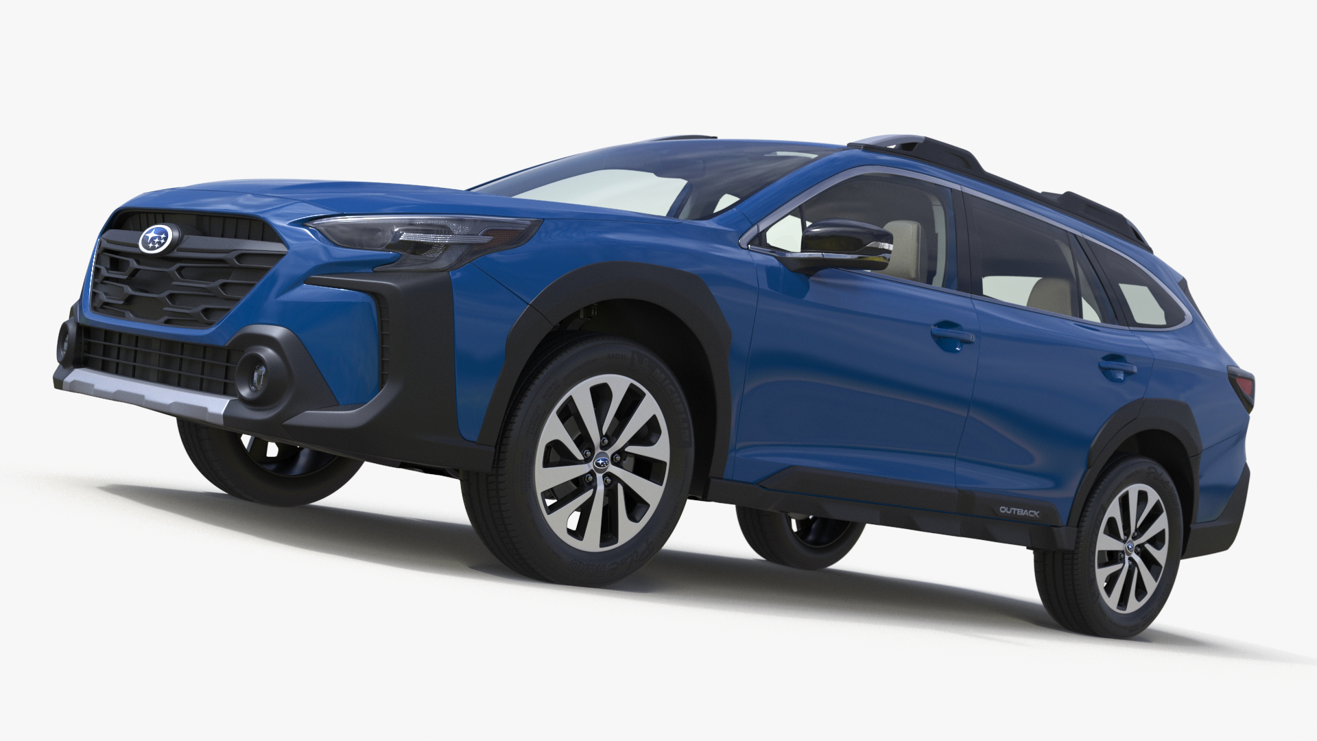 3D model Subaru Outback 2025 Blue Simplified