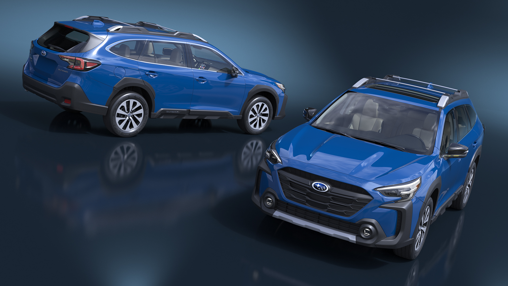 3D model Subaru Outback 2025 Blue Simplified