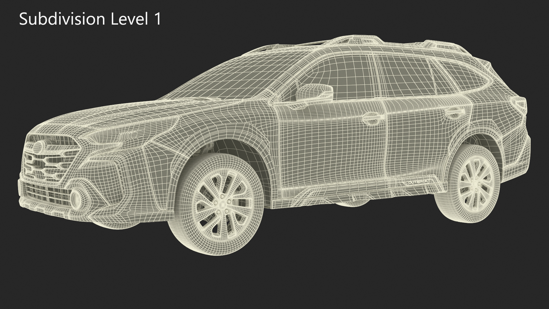 3D model Subaru Outback 2025 Blue Simplified