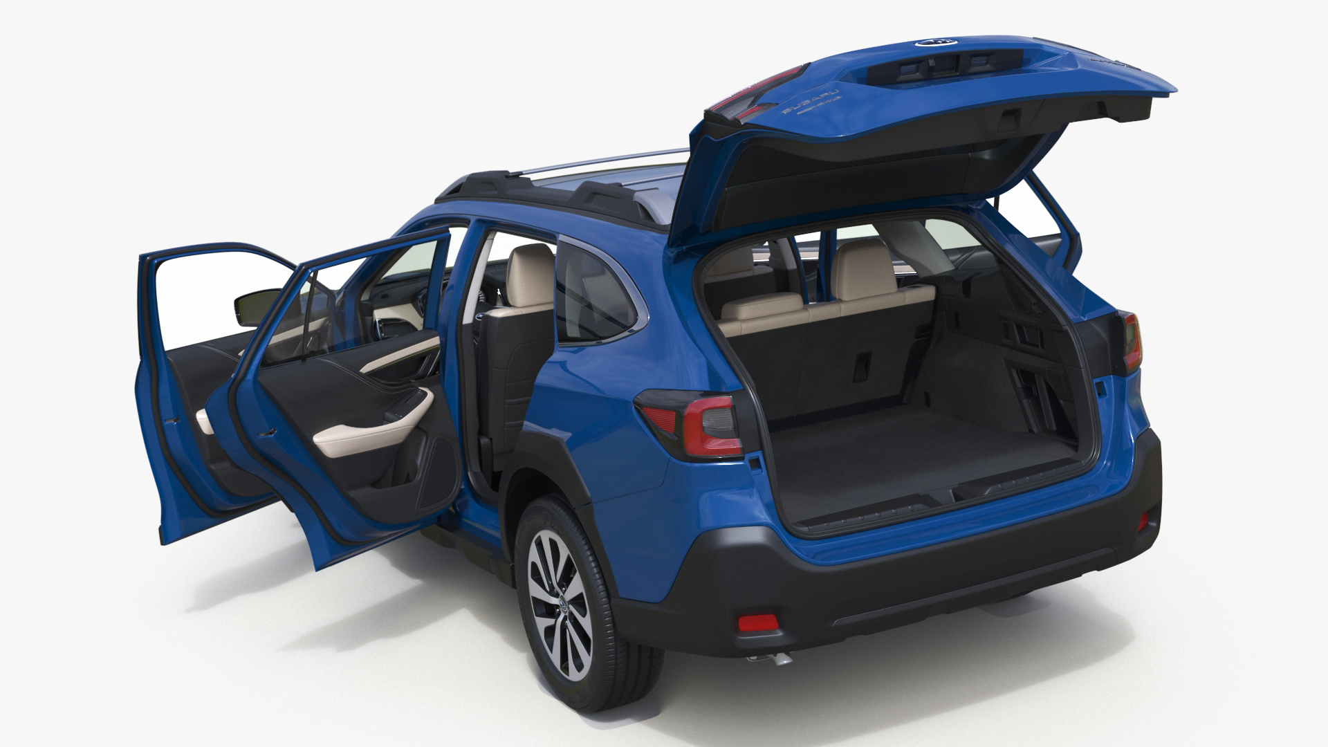 3D model Subaru Outback 2025 Blue Simplified