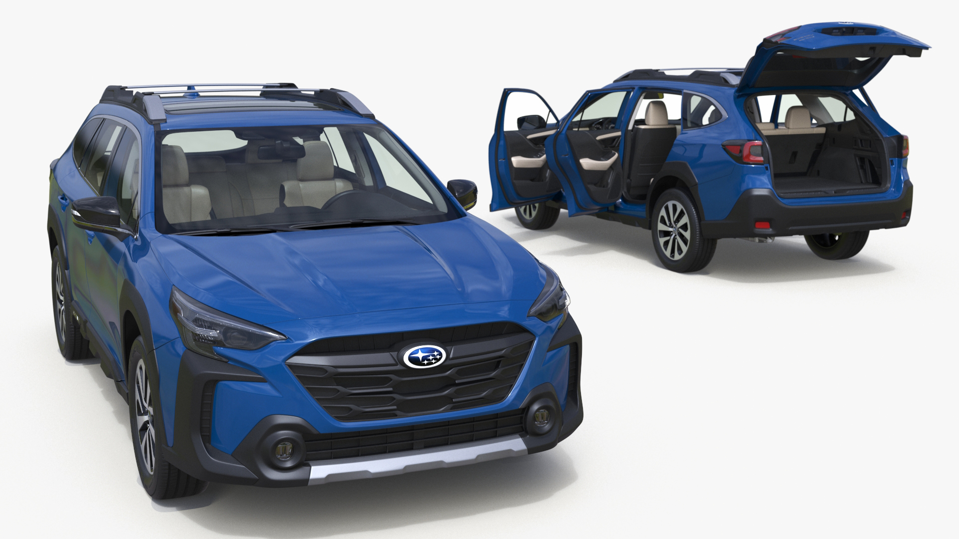 3D model Subaru Outback 2025 Blue Simplified