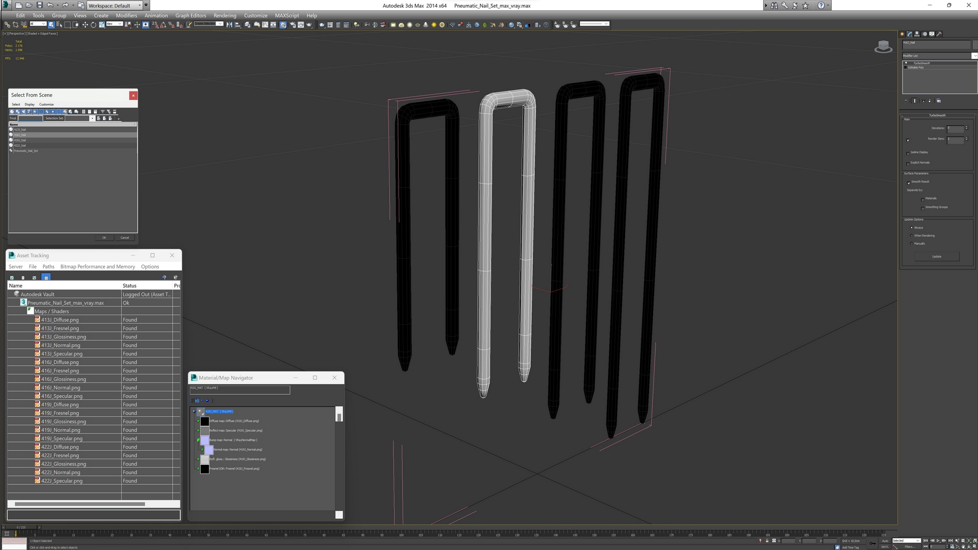 3D Pneumatic Nail Set model