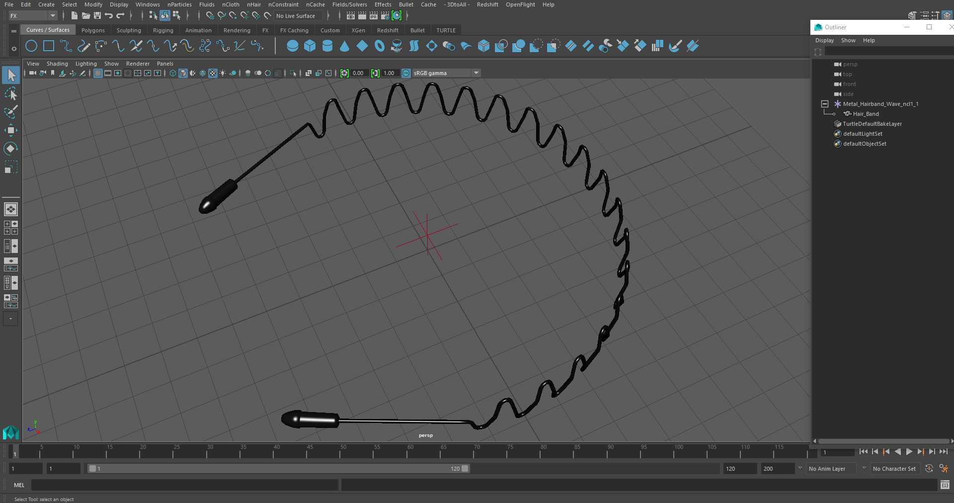 Metal Hairband Wave 3D model