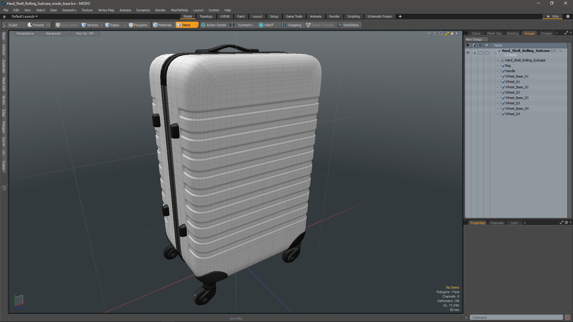 Hard Shell Rolling Suitcase 3D