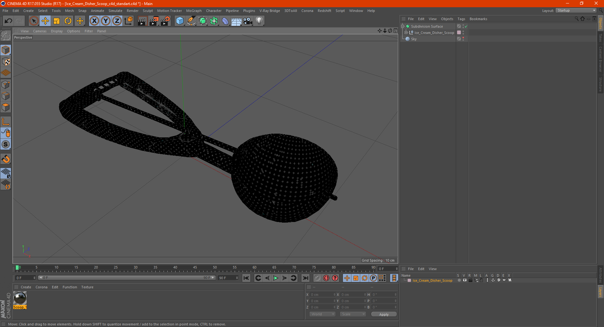 Ice Cream Disher Scoop 3D