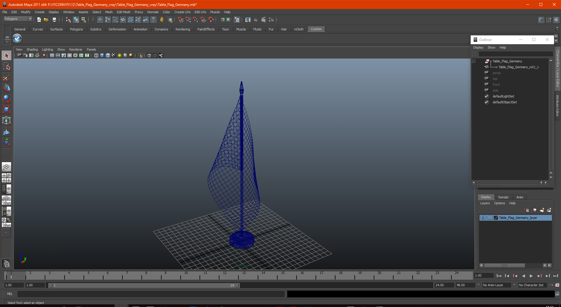 3D Table Flag Germany model