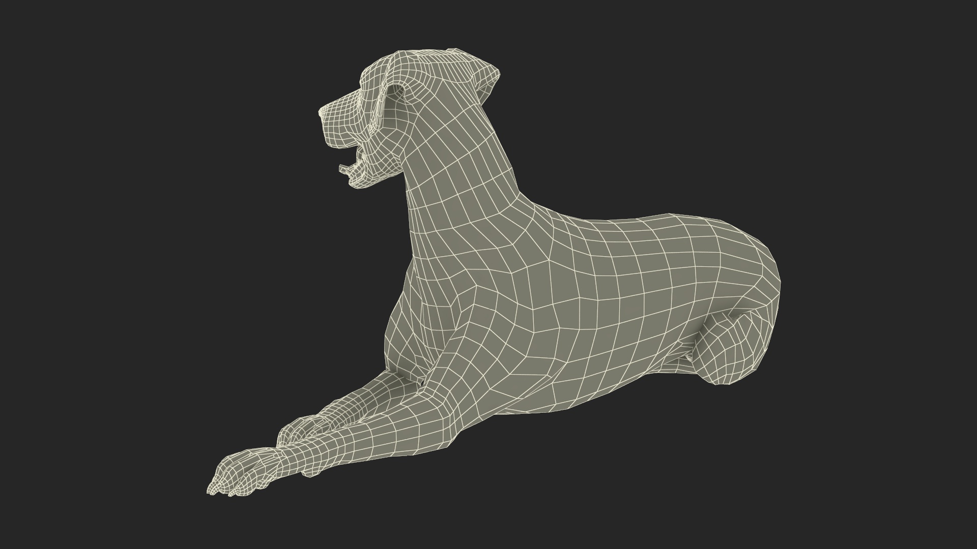 Spotted Lying Dalmatian Dog 3D