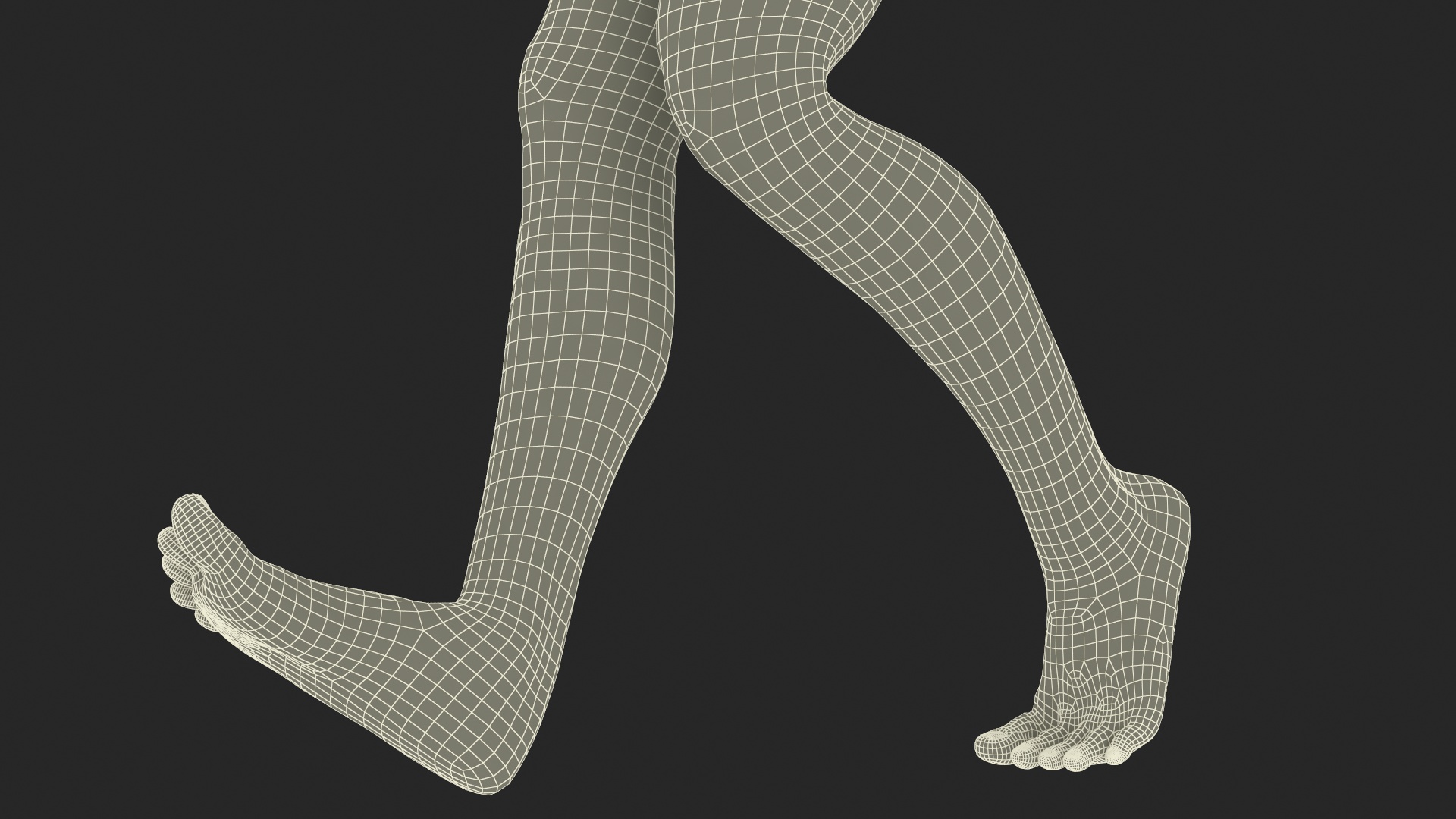 Realistic Male Legs in a Walking Pose 3D