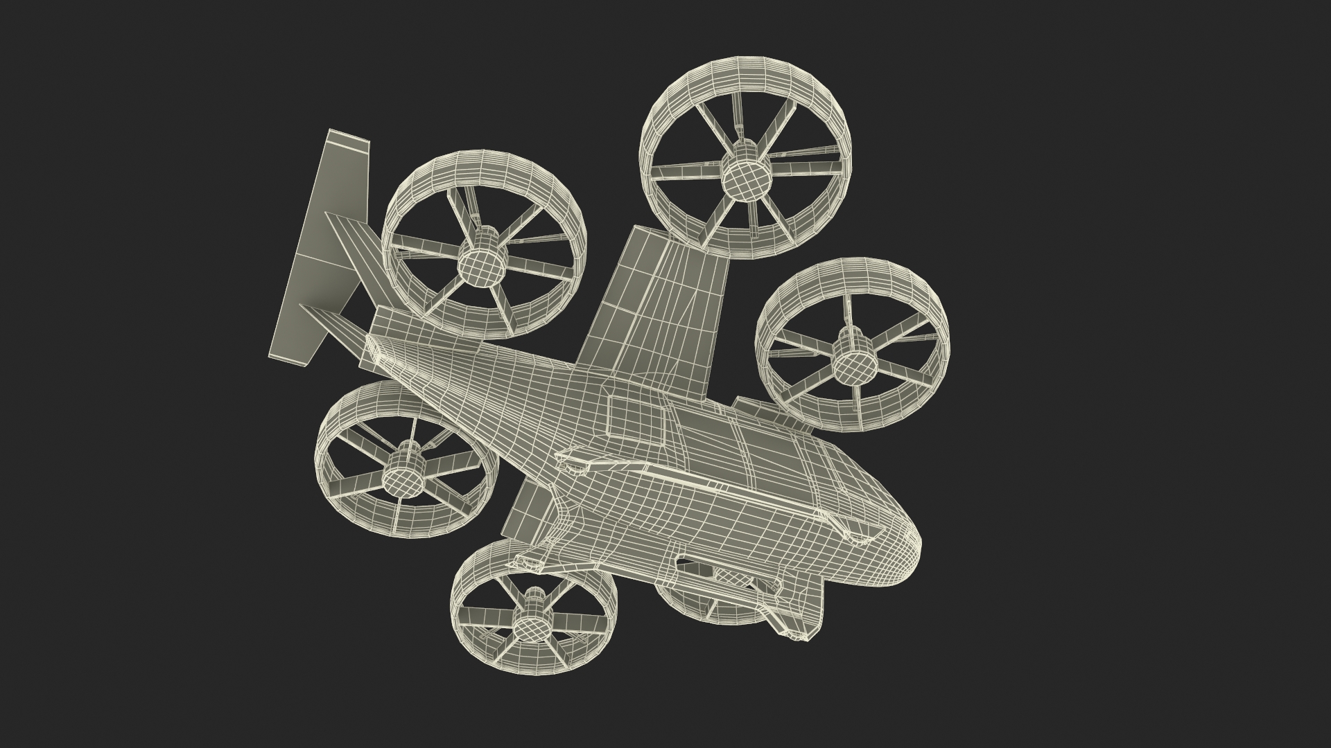 Drone and Air Taxi Port with Passenger Aircraft 3D