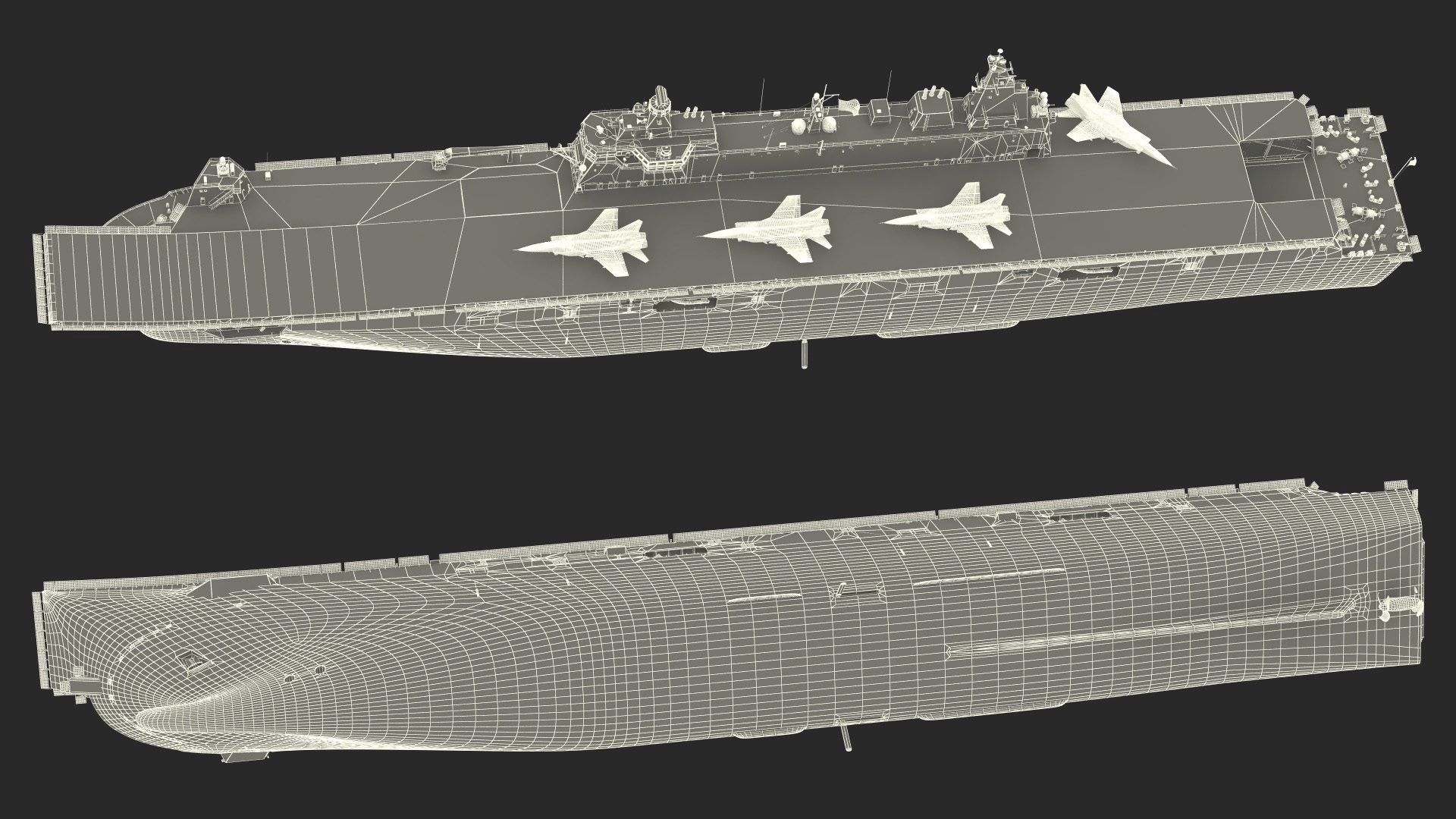 3D Naval Military Aircraft Carrier