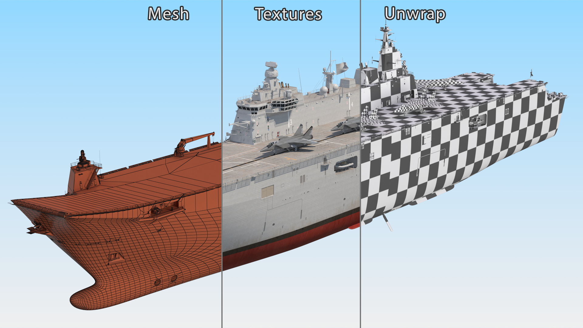 3D Naval Military Aircraft Carrier