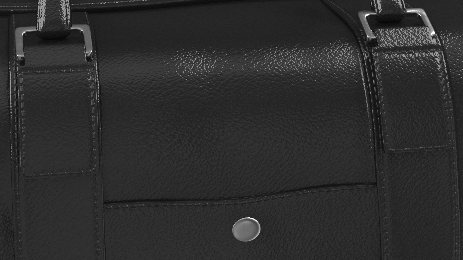 Leather Travel Bag Black 3D model