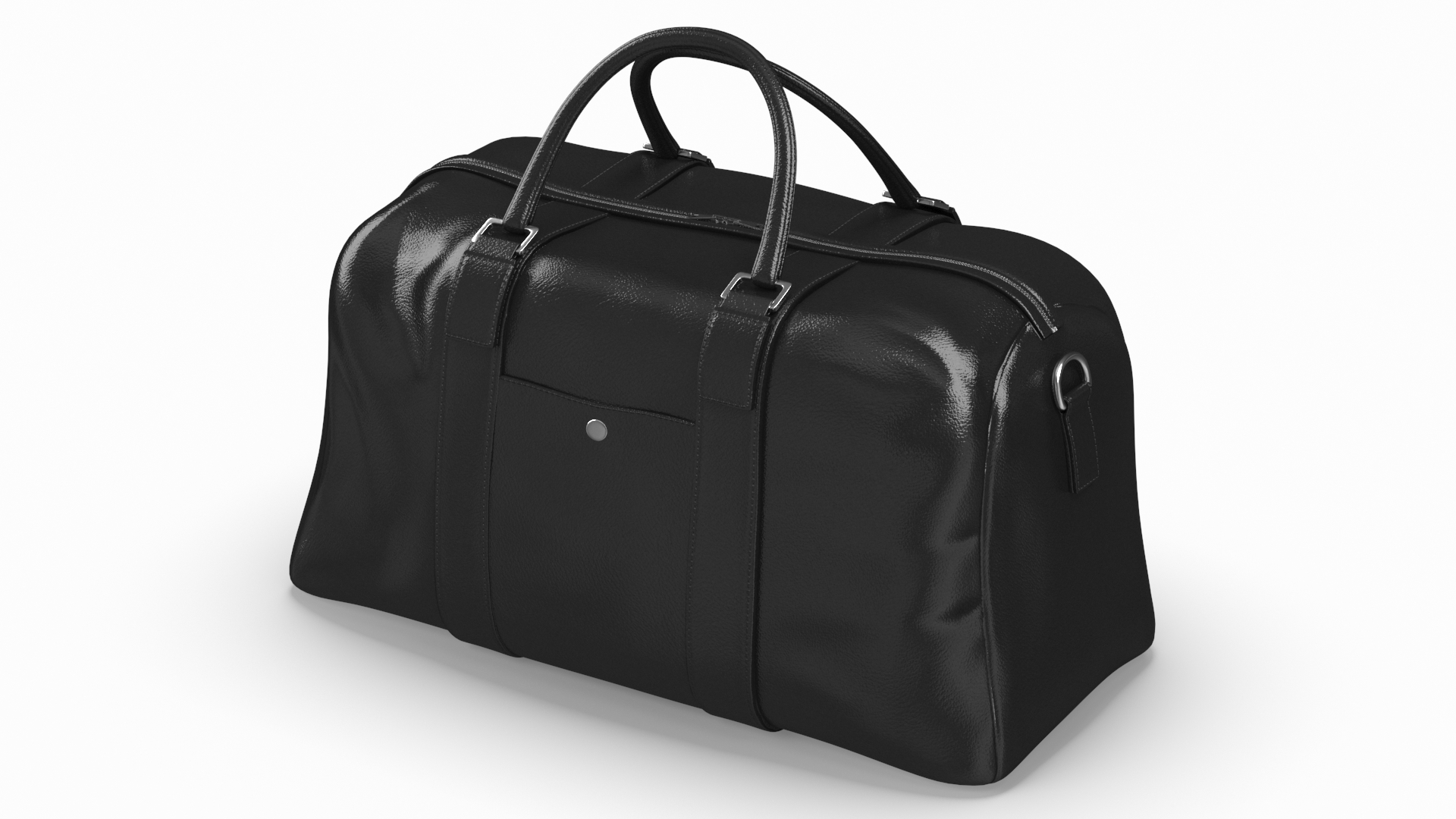 Leather Travel Bag Black 3D model