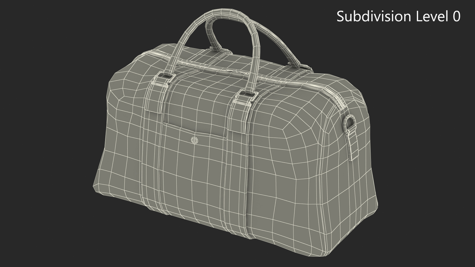 Leather Travel Bag Black 3D model