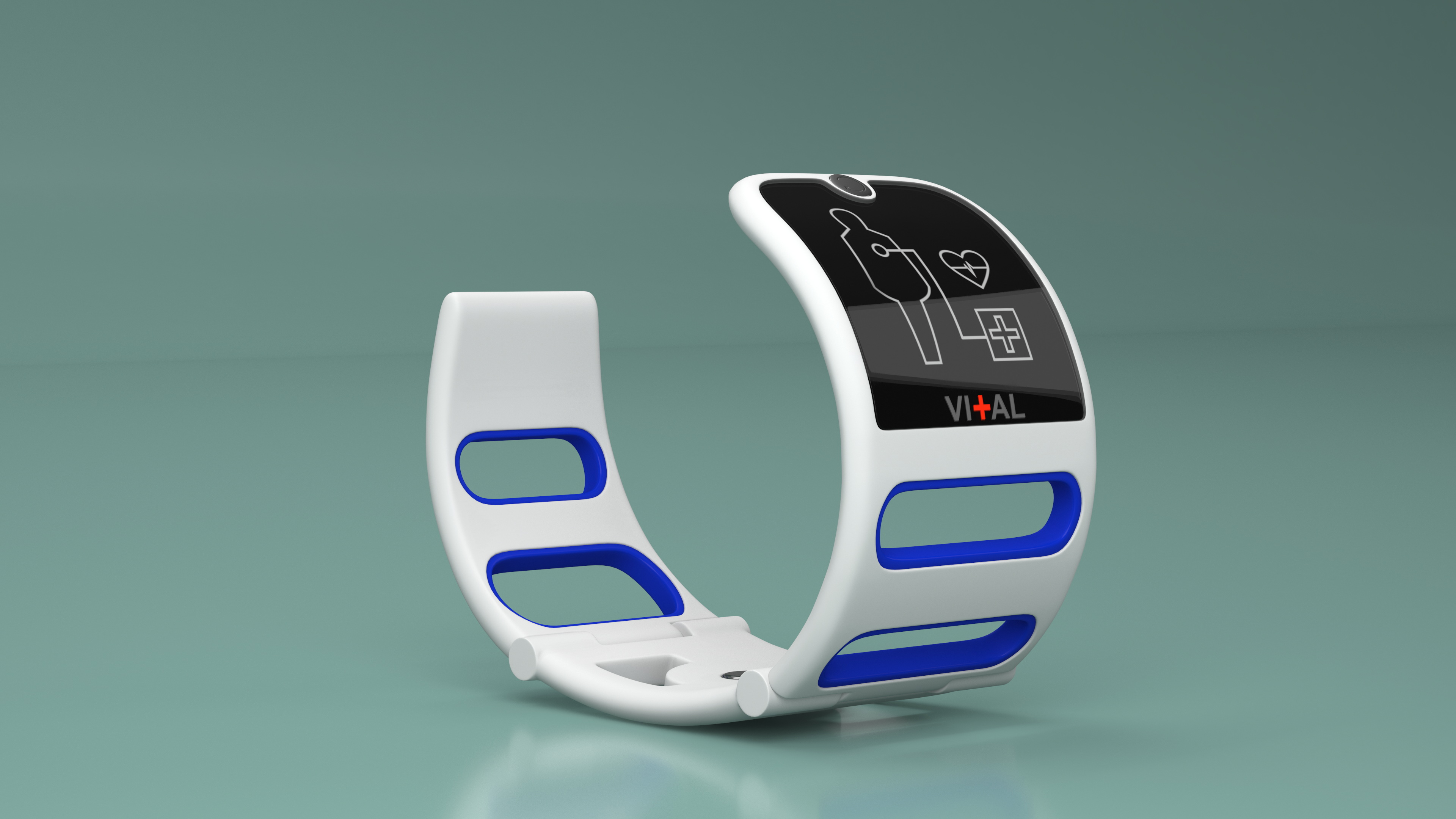 Health Monitoring Bracelet Vital Blue 3D