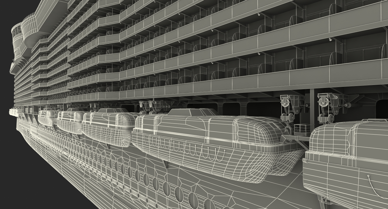 Cruise Ship Oasis of The Seas Simple Details 3D model