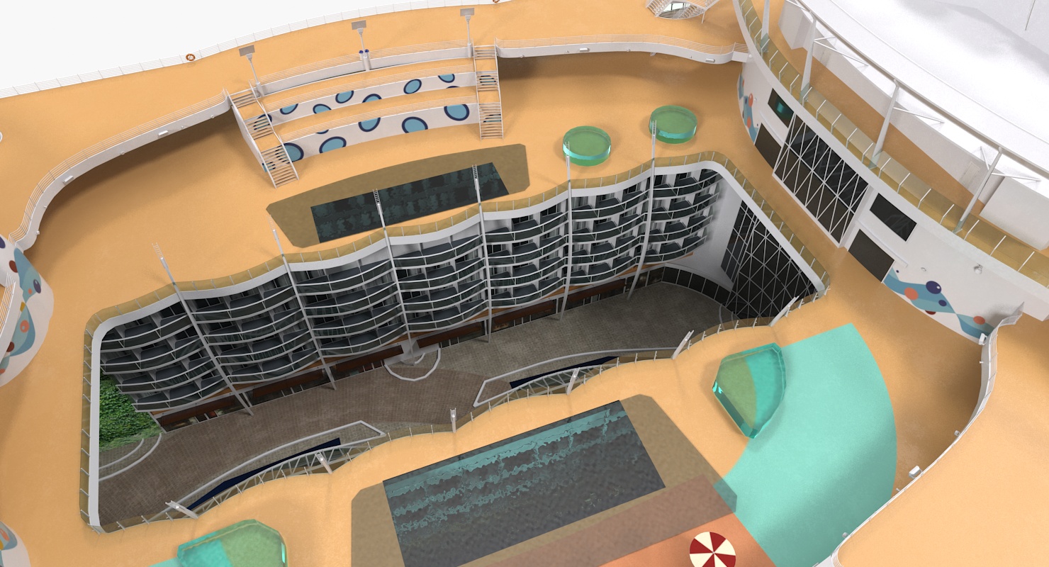 Cruise Ship Oasis of The Seas Simple Details 3D model