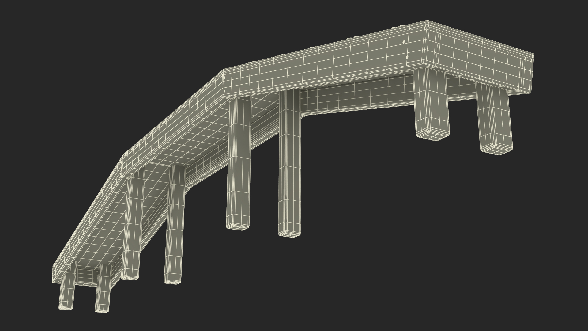 Dog Park Bridge Red 3D model