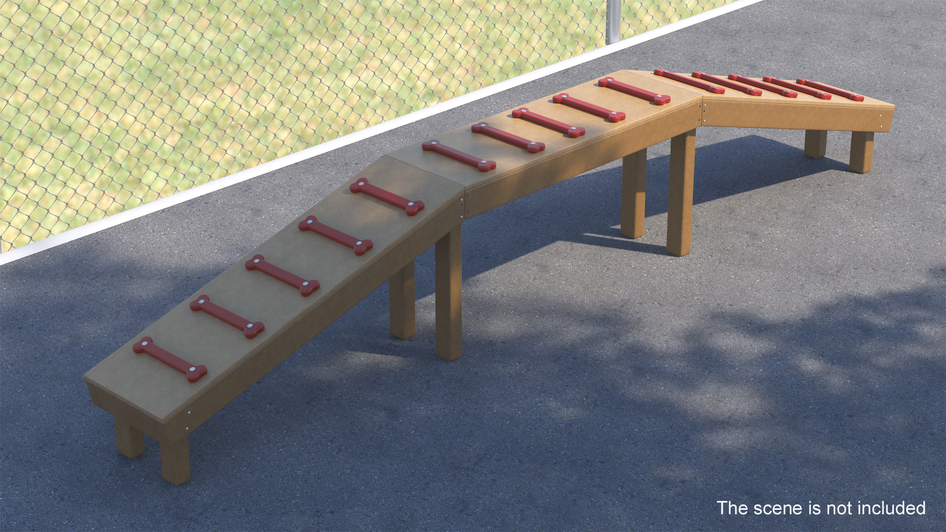 Dog Park Bridge Red 3D model