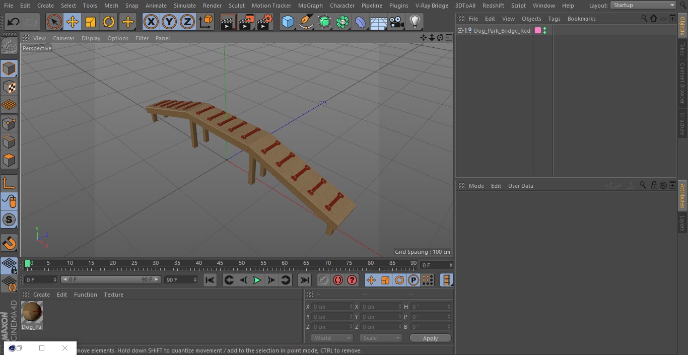 Dog Park Bridge Red 3D model