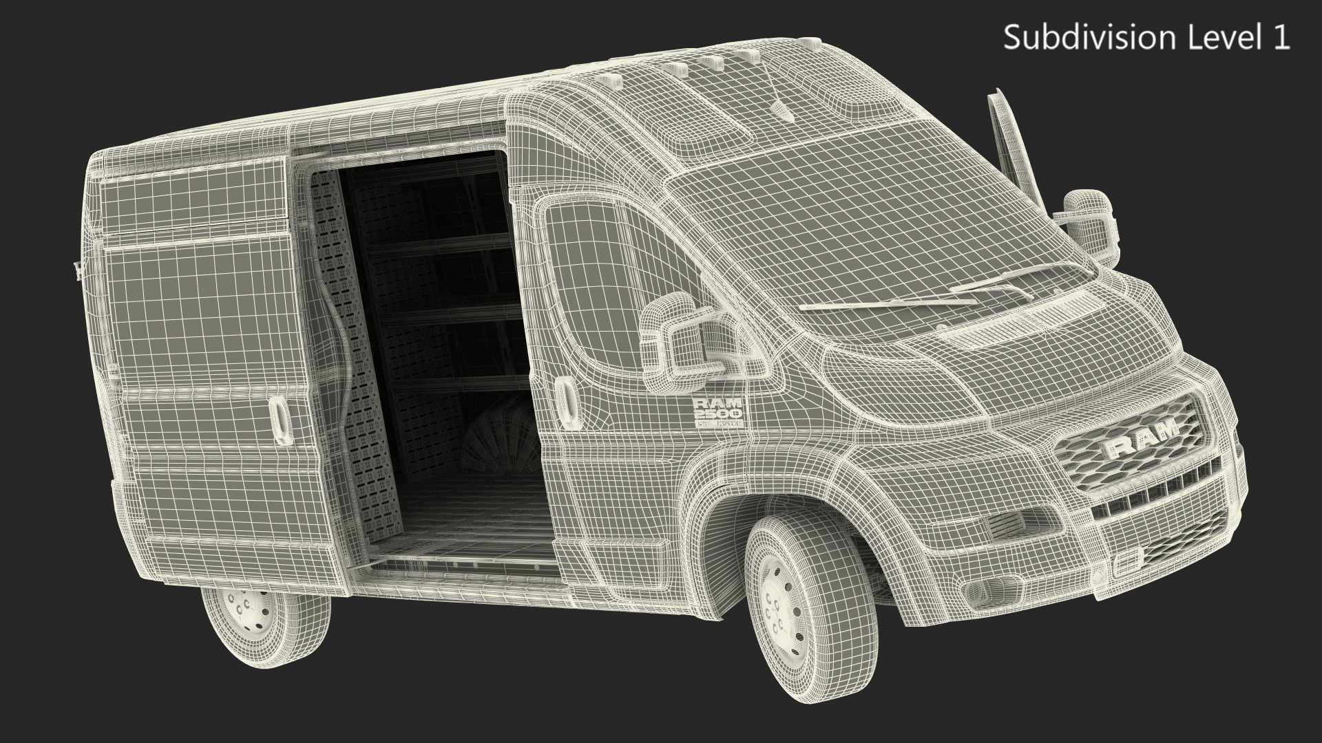 2022 RAM Promaster 136 Rigged 3D model