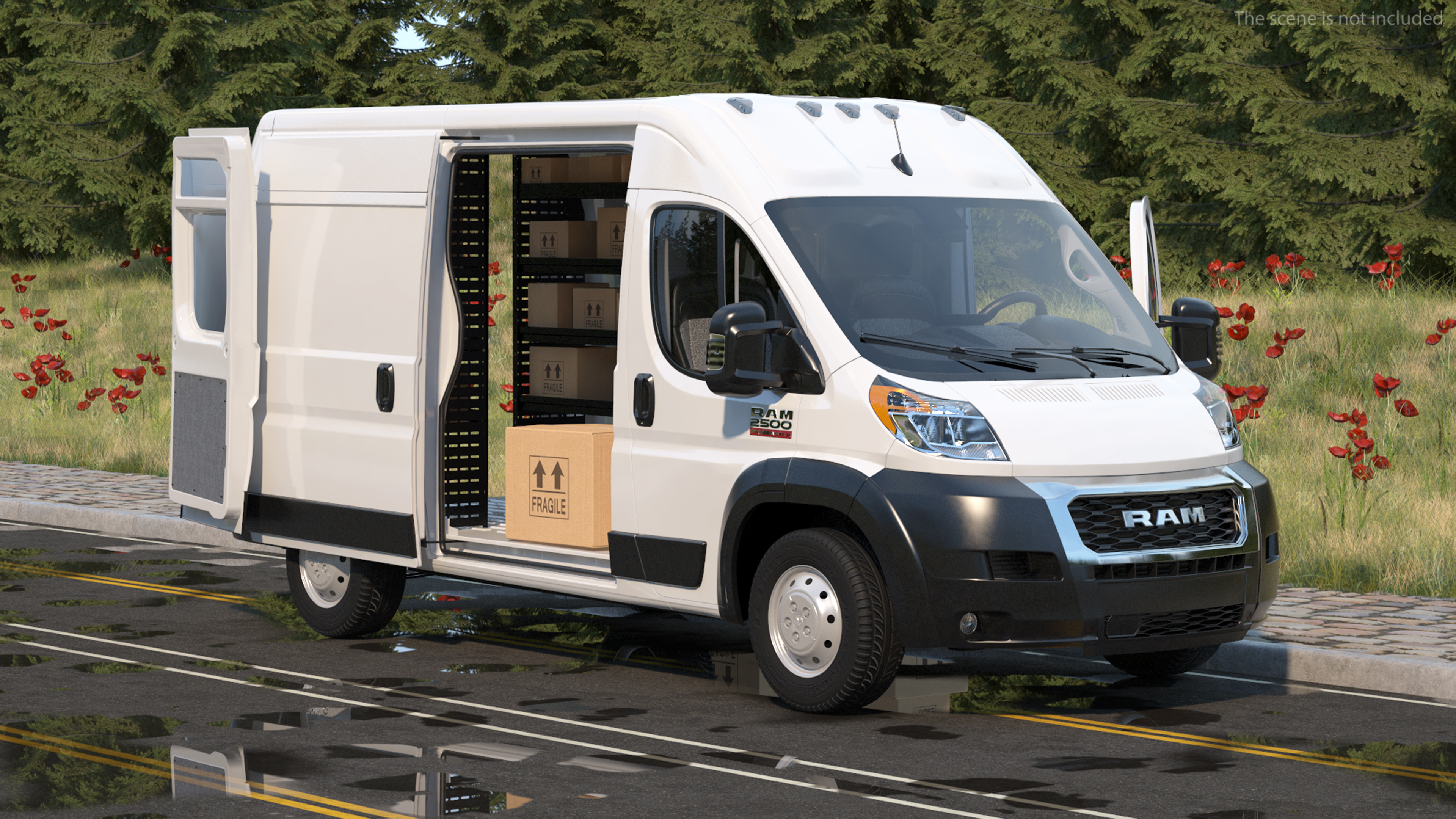 2022 RAM Promaster 136 Rigged 3D model