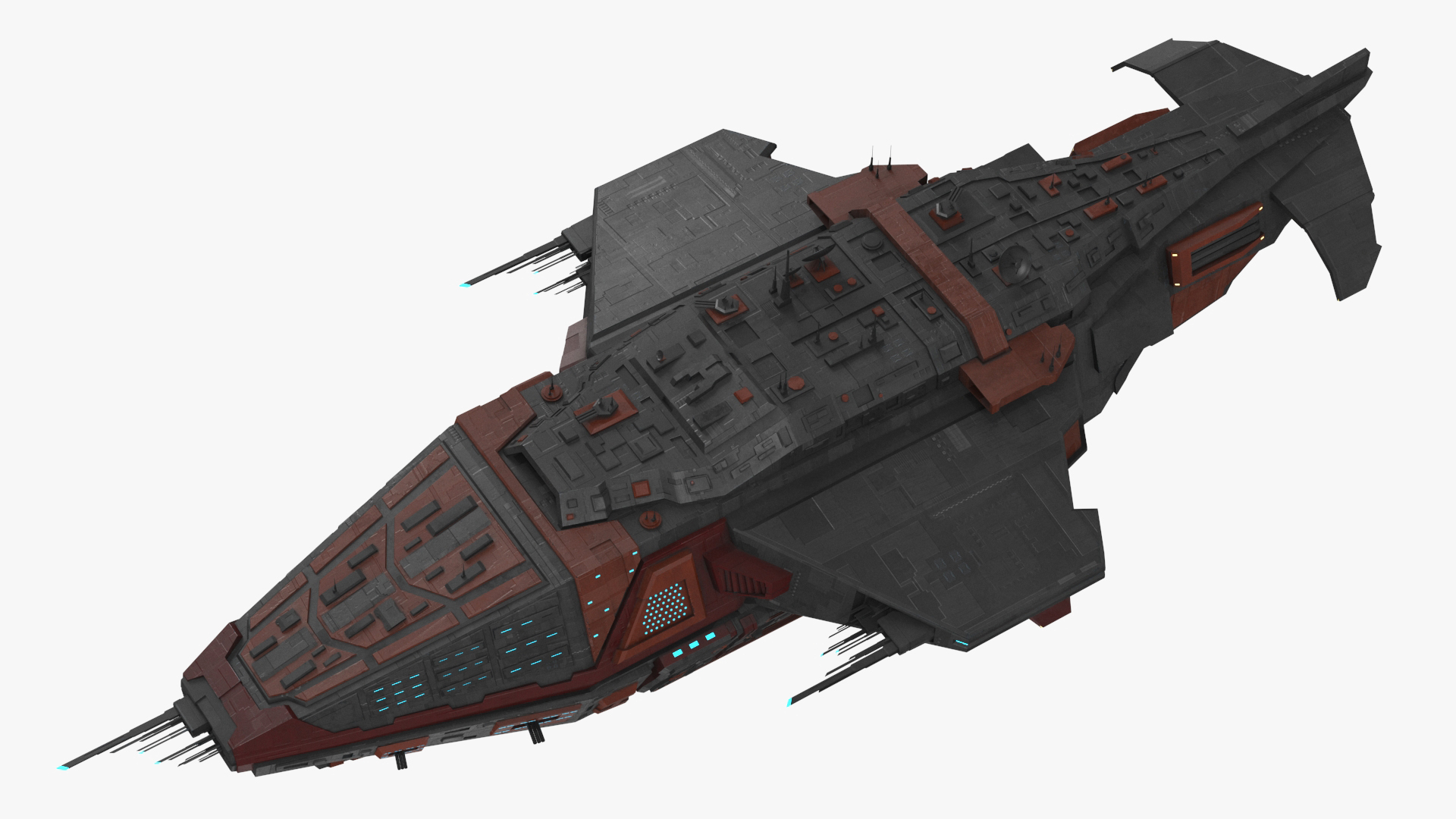 3D Futuristic Armored Spaceship model