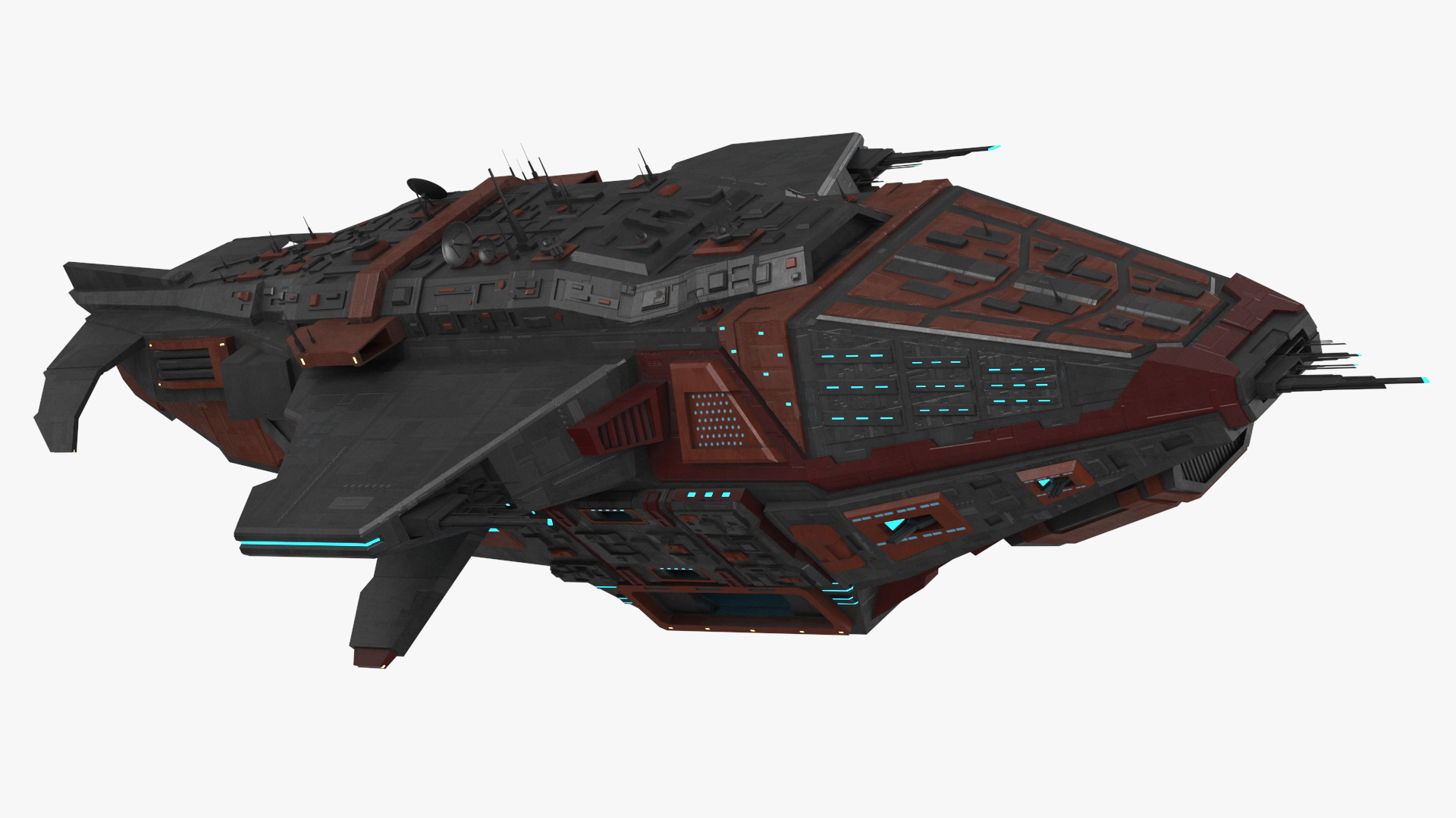 3D Futuristic Armored Spaceship model