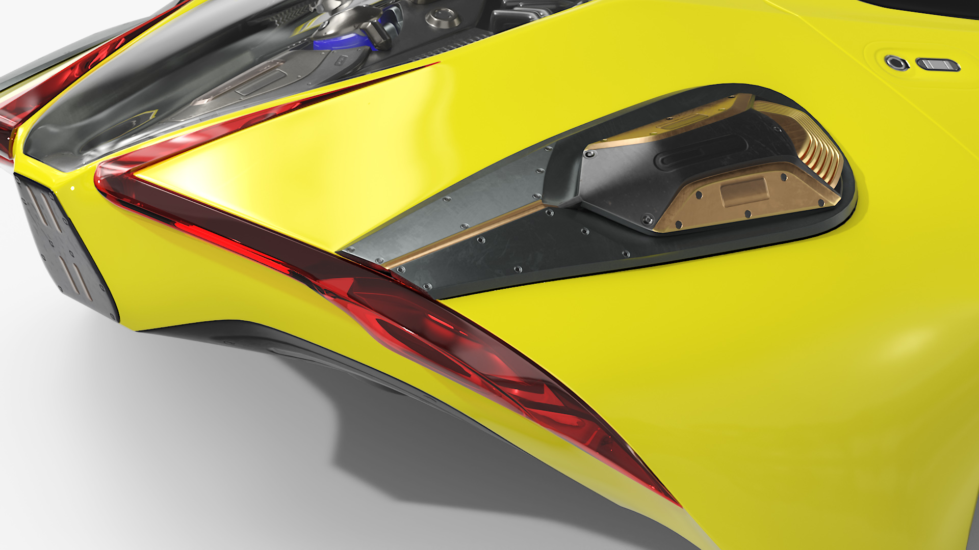 Futuristic Flying Vehicle Yellow 3D