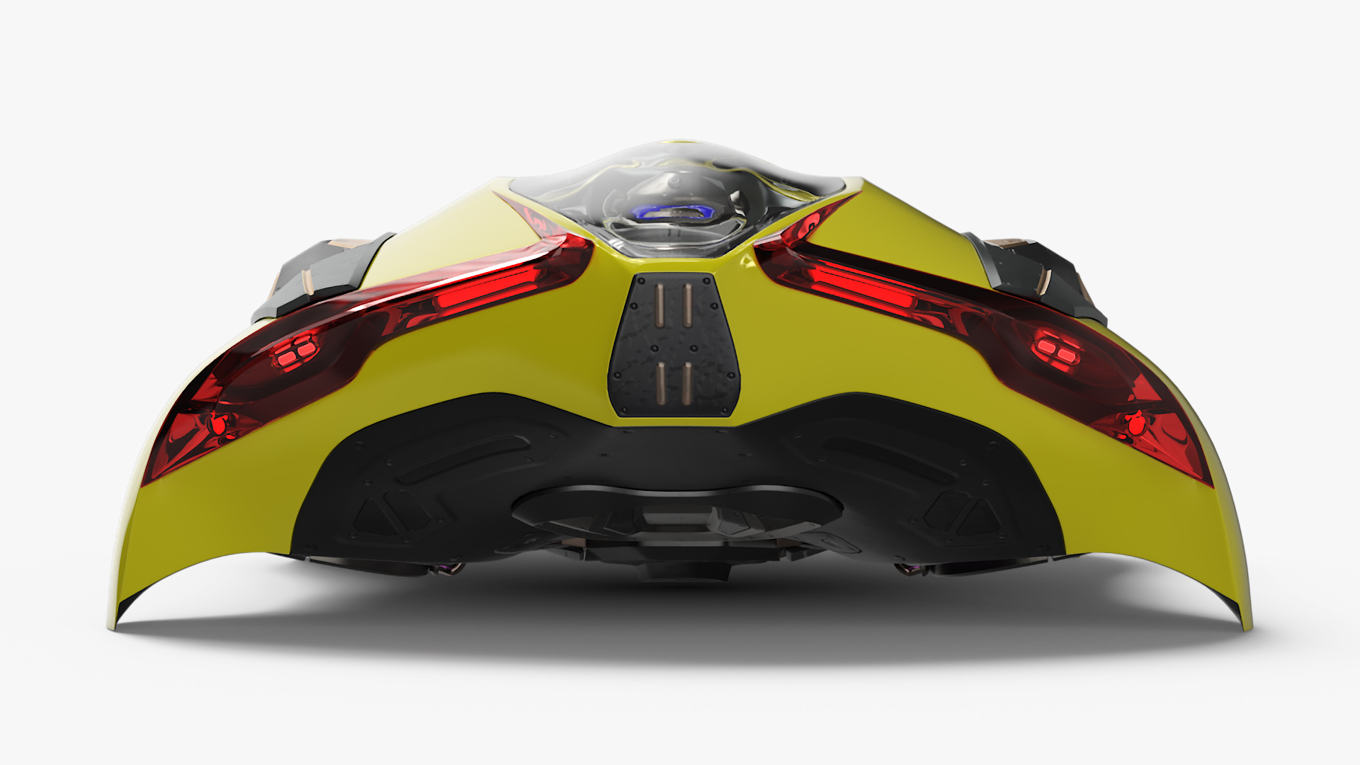 Futuristic Flying Vehicle Yellow 3D