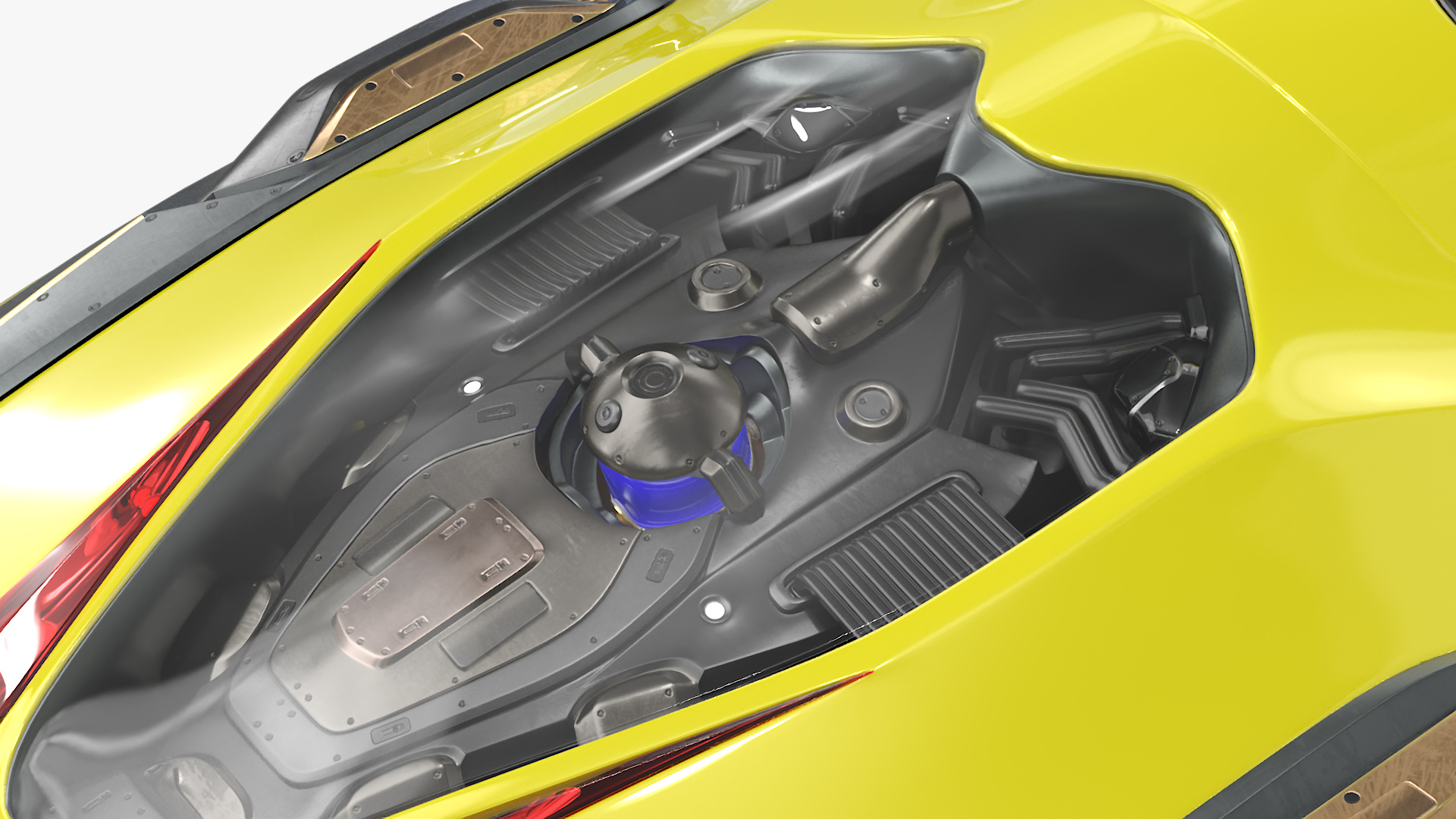 Futuristic Flying Vehicle Yellow 3D