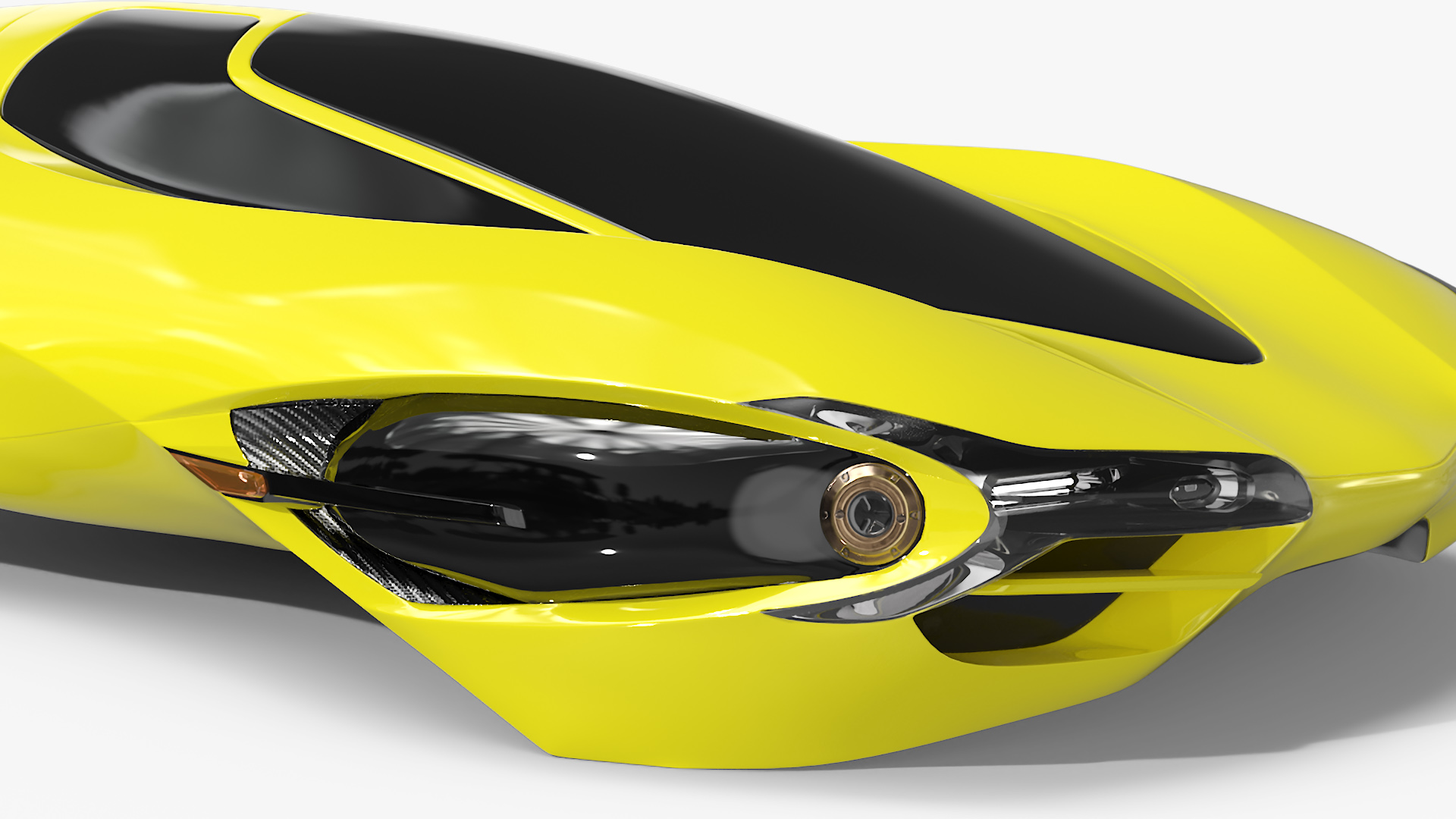 Futuristic Flying Vehicle Yellow 3D