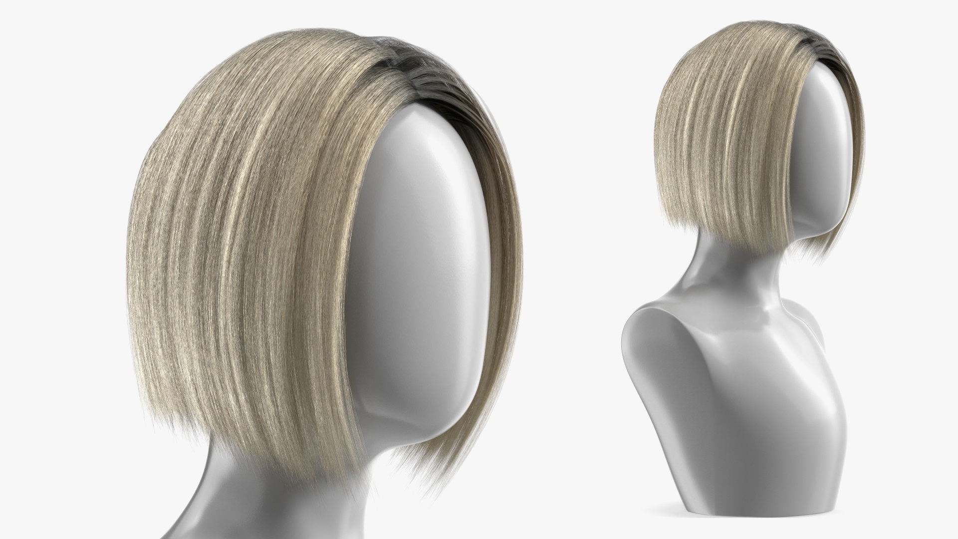 3D Wig Bob Hairstyle Blond model