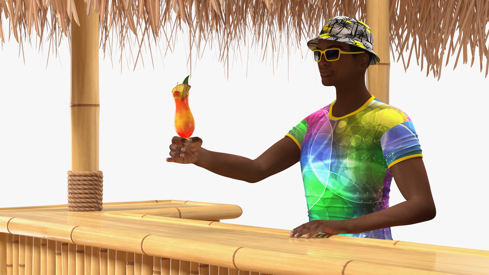 3D Barman at Tiki Bar model