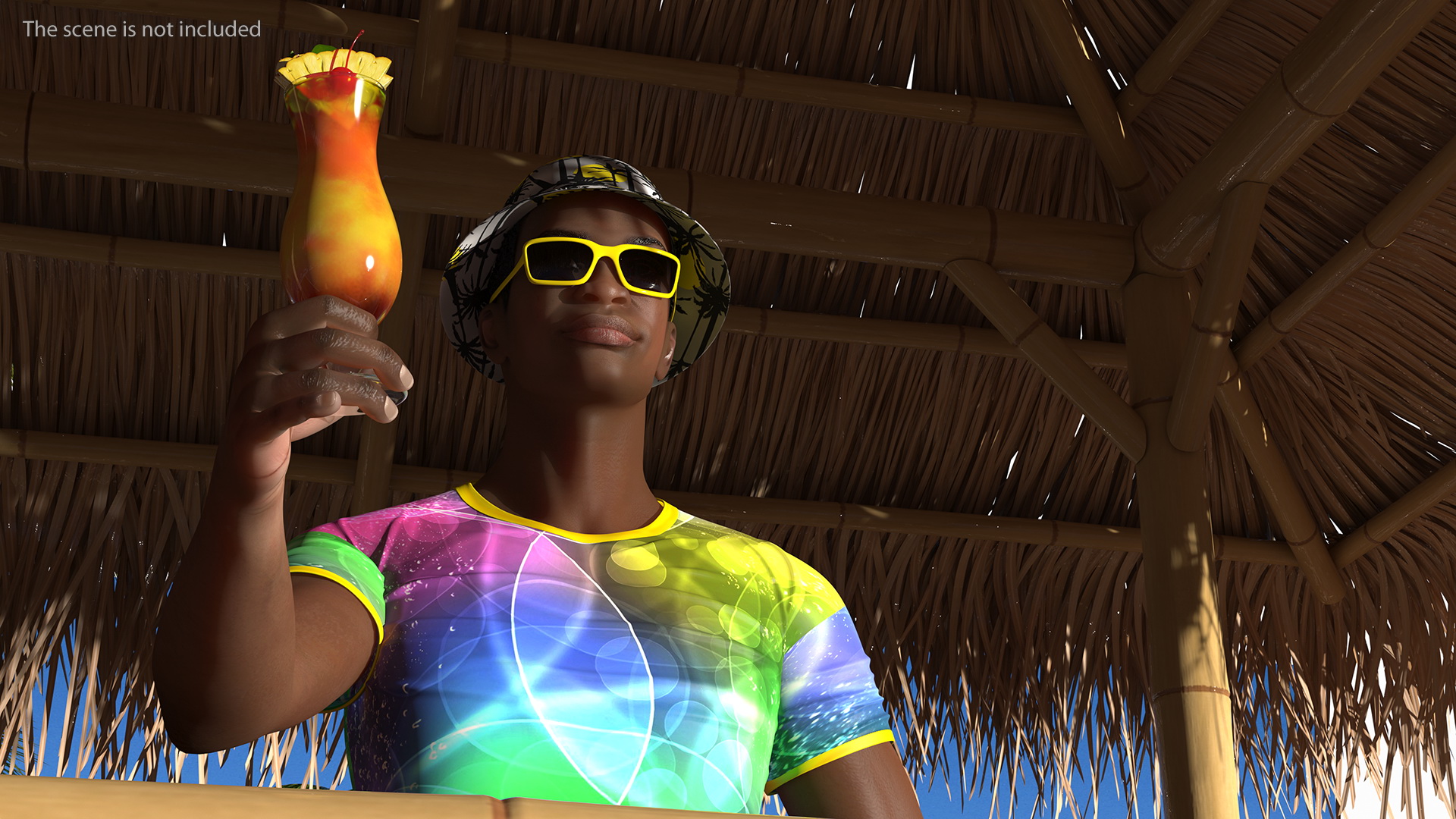 3D Barman at Tiki Bar model