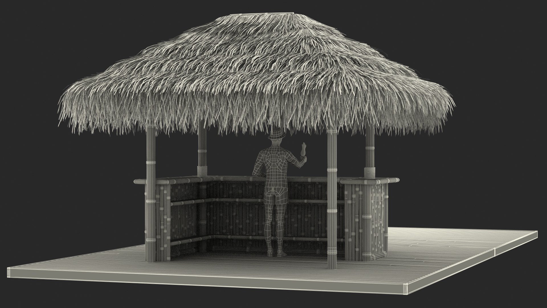 3D Barman at Tiki Bar model