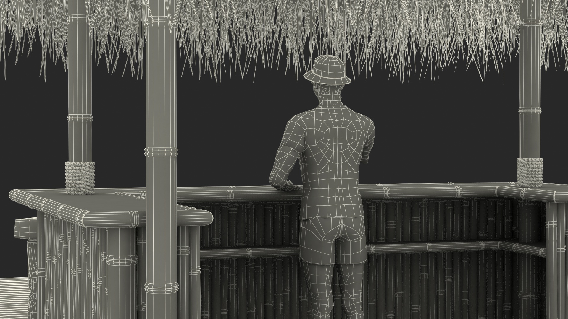 3D Barman at Tiki Bar model