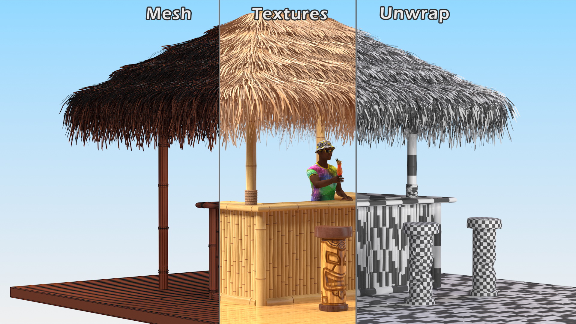 3D Barman at Tiki Bar model