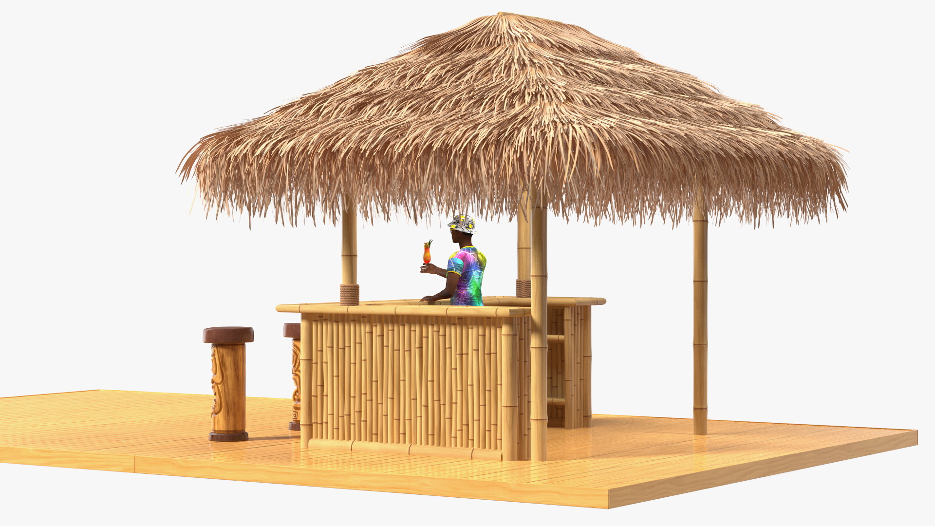 3D Barman at Tiki Bar model