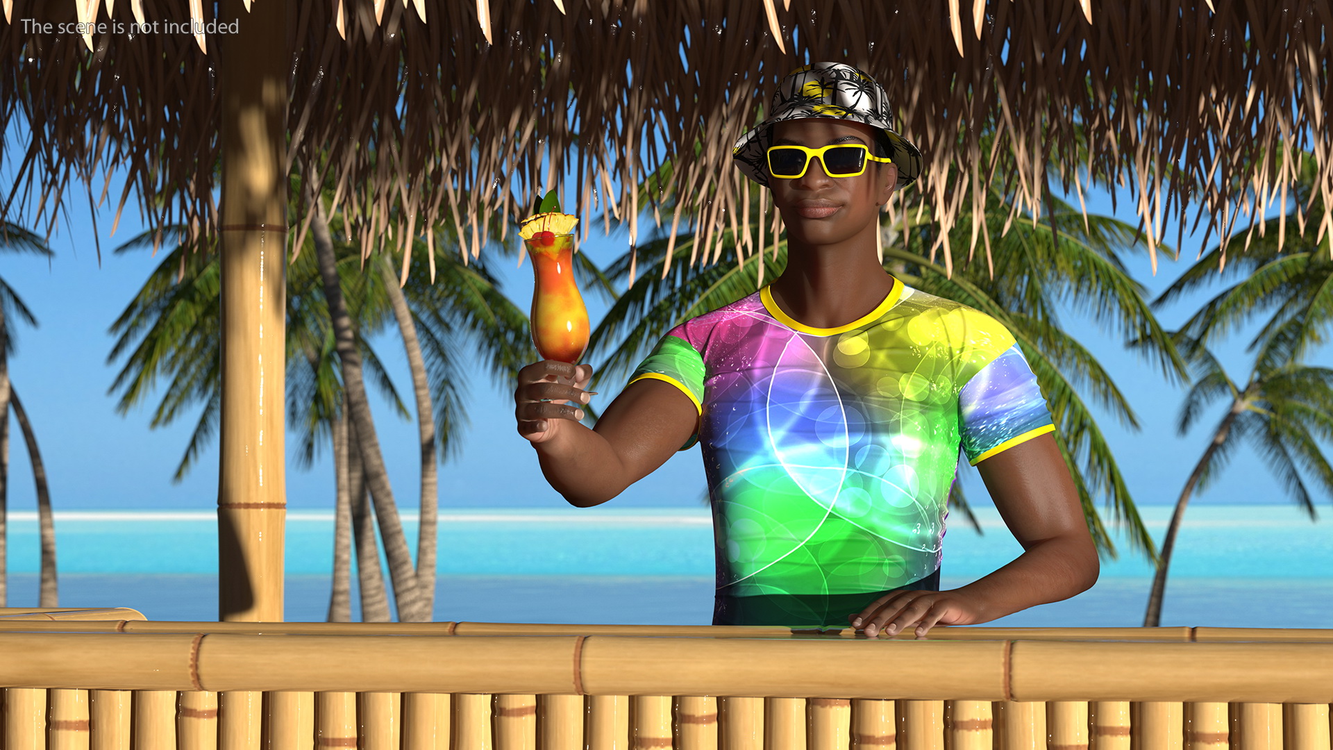 3D Barman at Tiki Bar model