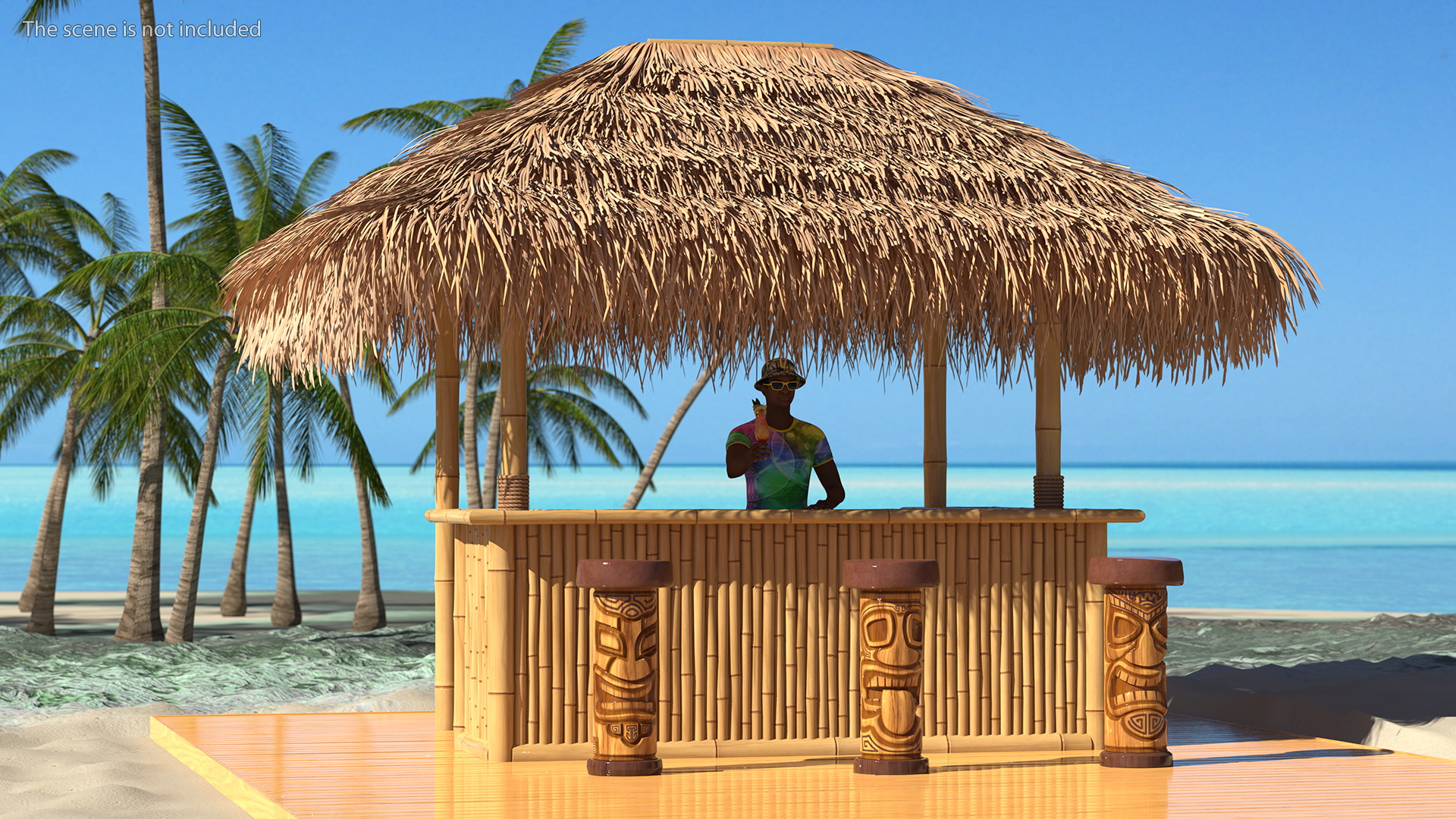 3D Barman at Tiki Bar model