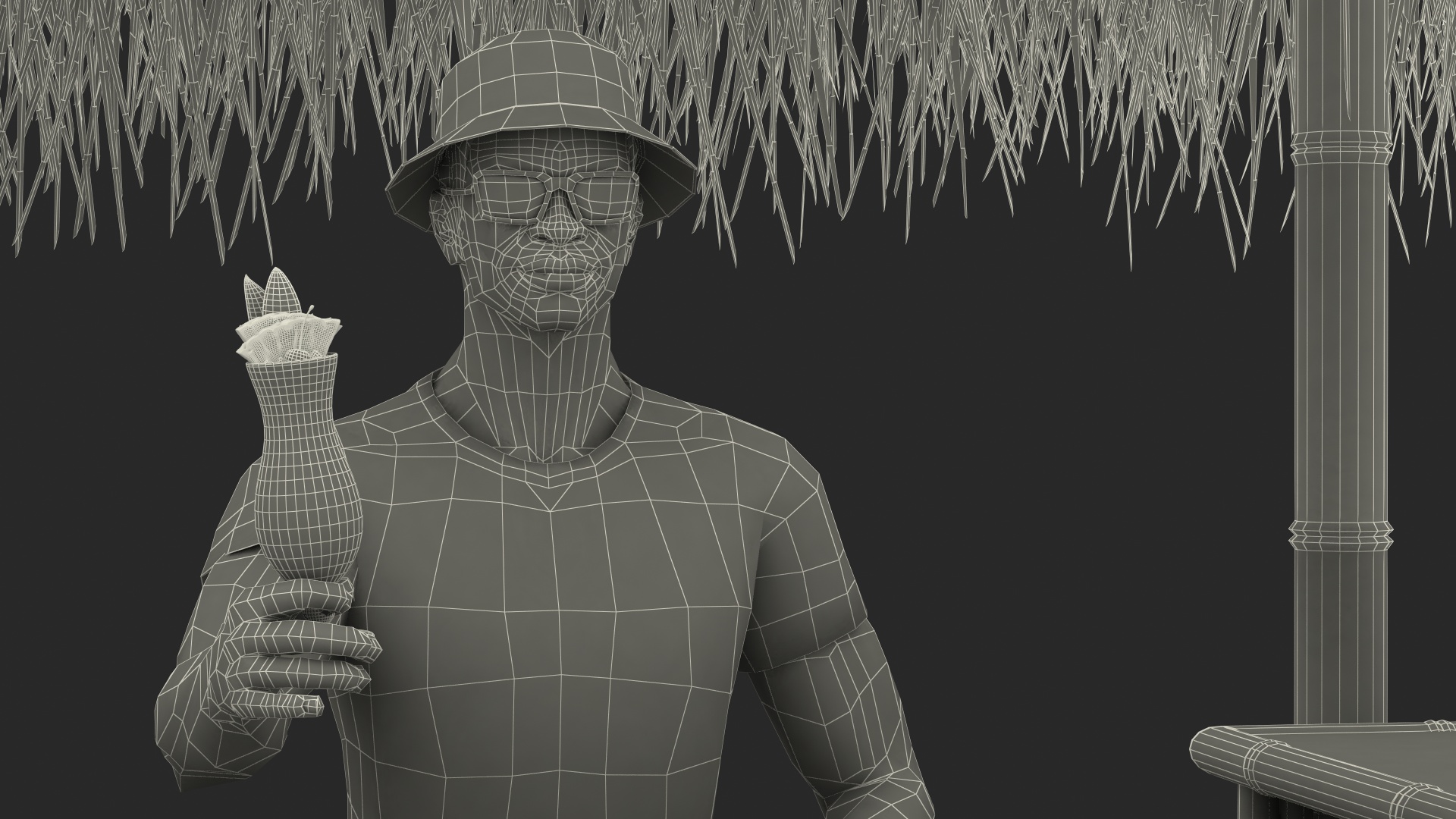 3D Barman at Tiki Bar model