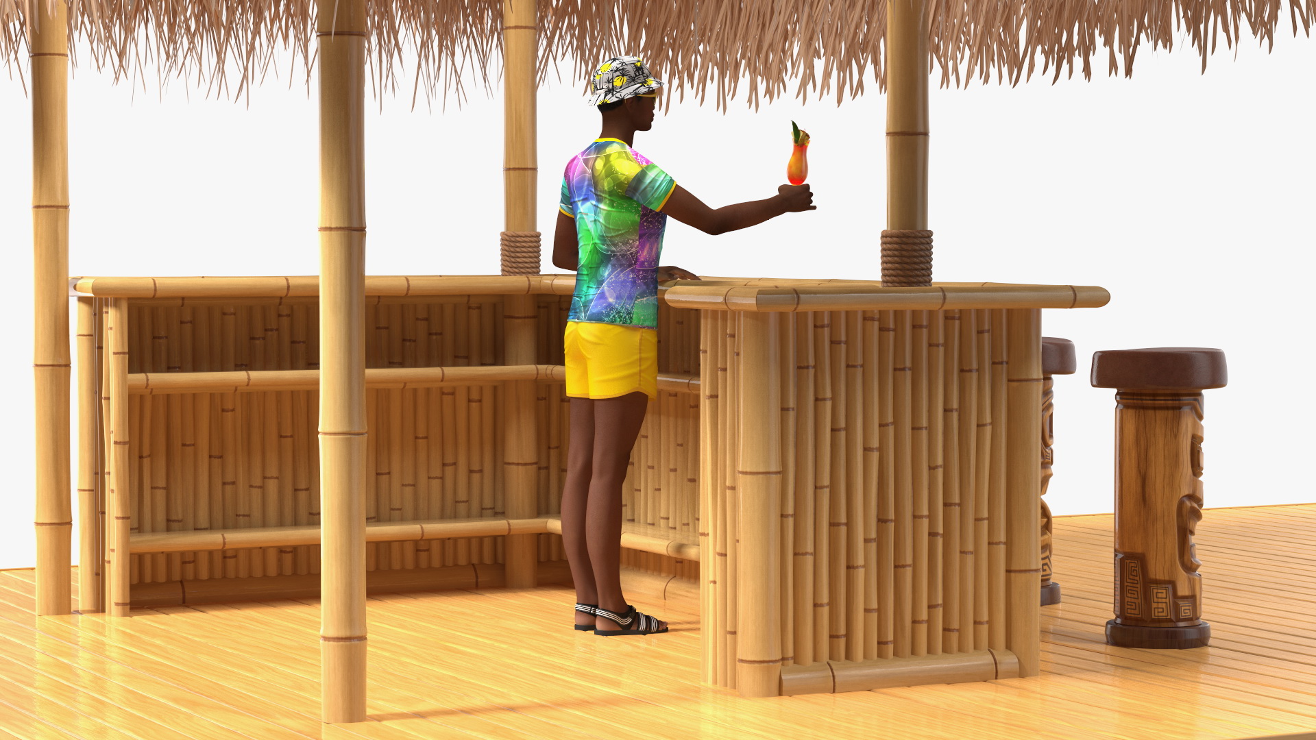 3D Barman at Tiki Bar model