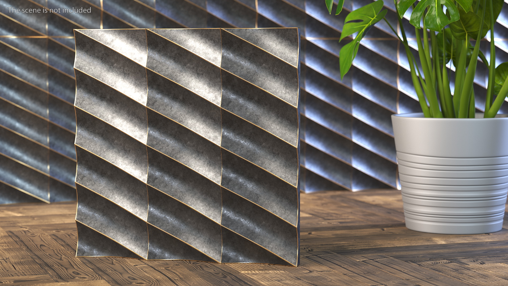 3D Wall Panel Half Pipe Metal 3D model