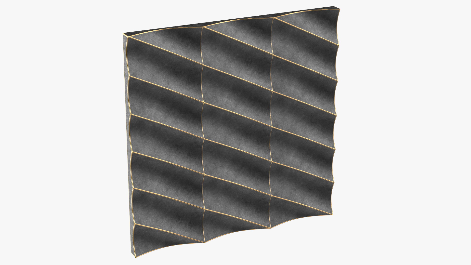 3D Wall Panel Half Pipe Metal 3D model