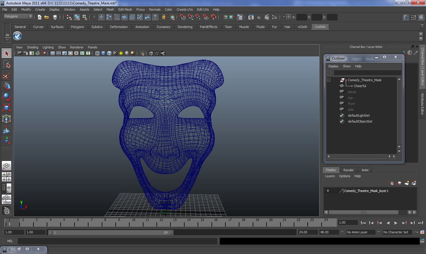 Comedy Theatre Mask 3D model