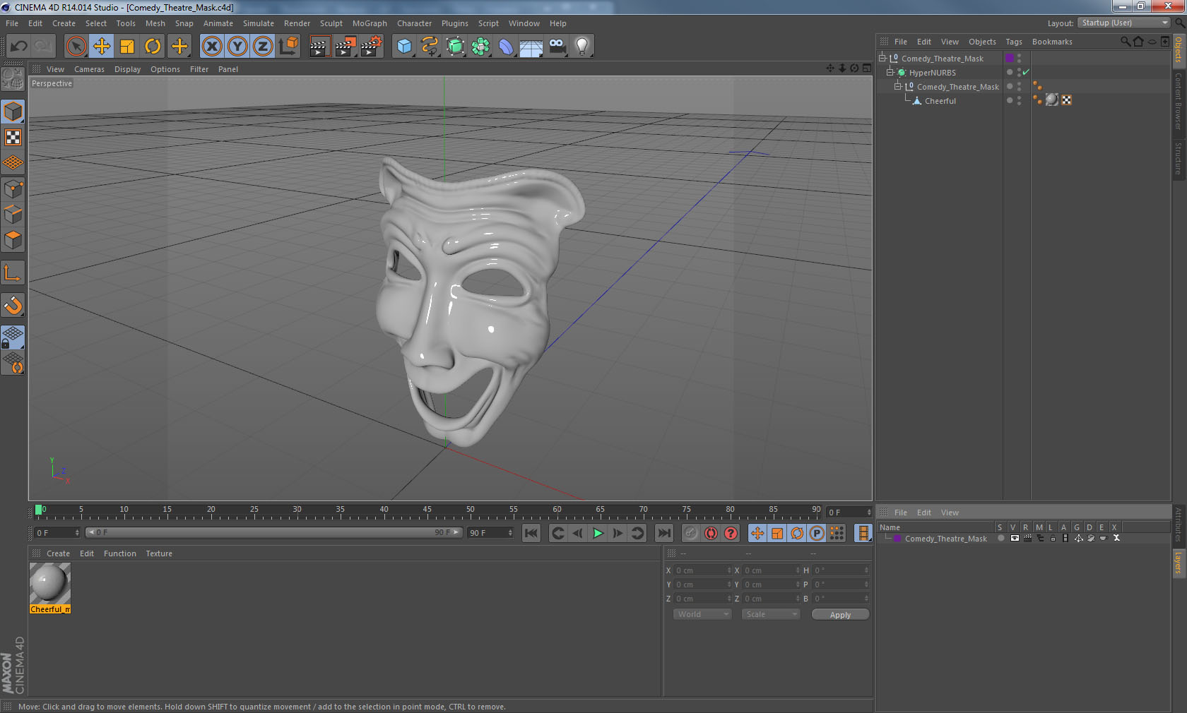 Comedy Theatre Mask 3D model