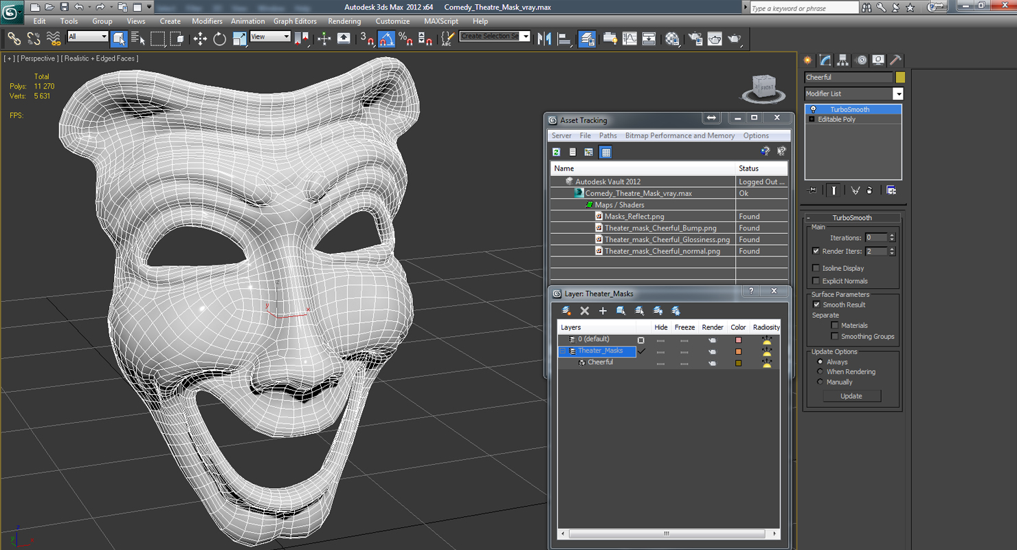 Comedy Theatre Mask 3D model