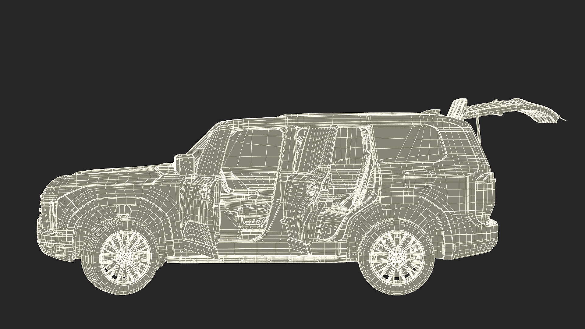 Lexus GX 550 SUV Eminent White Pearl Rigged for Cinema 4D 3D