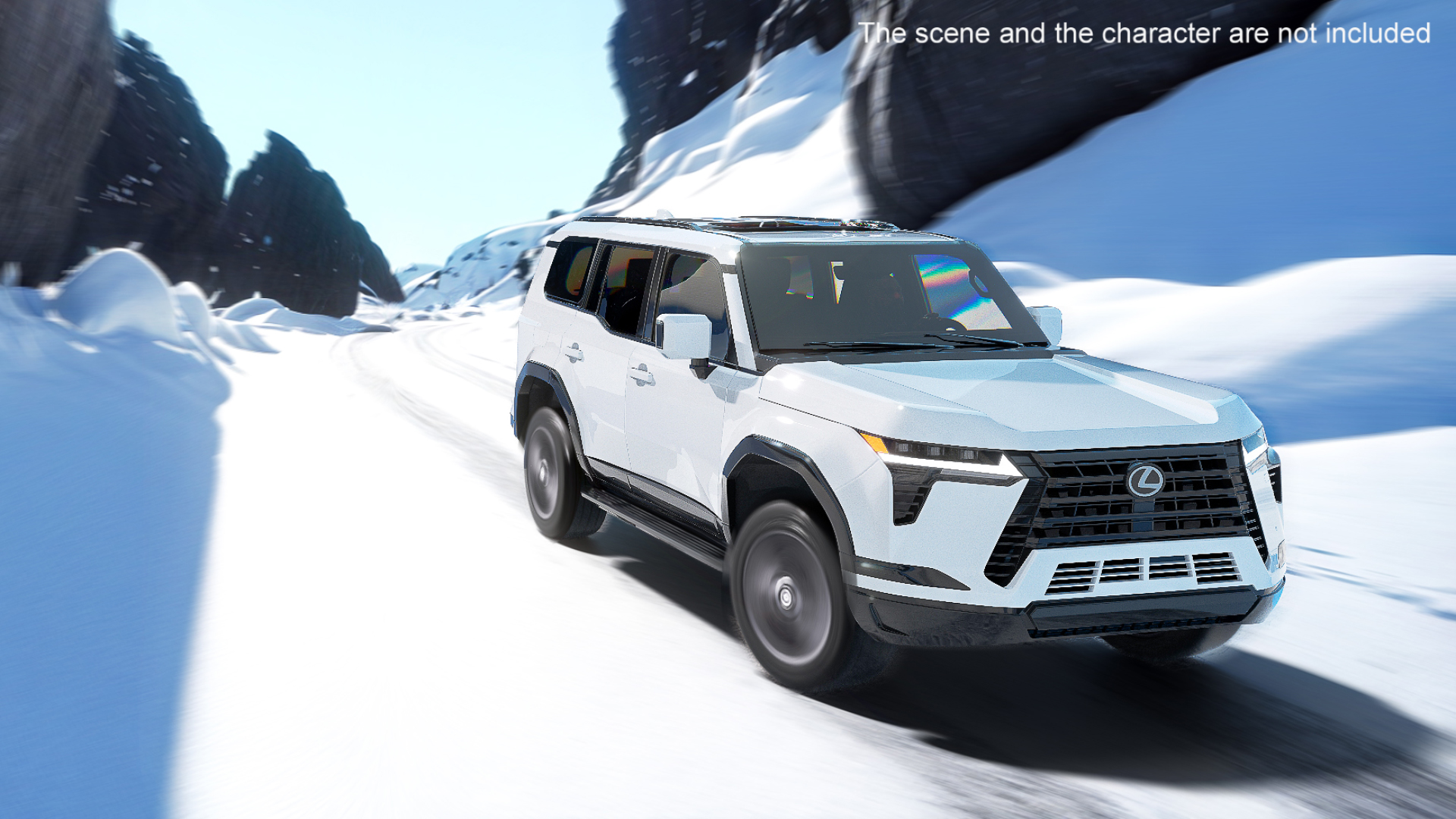 Lexus GX 550 SUV Eminent White Pearl Rigged for Cinema 4D 3D